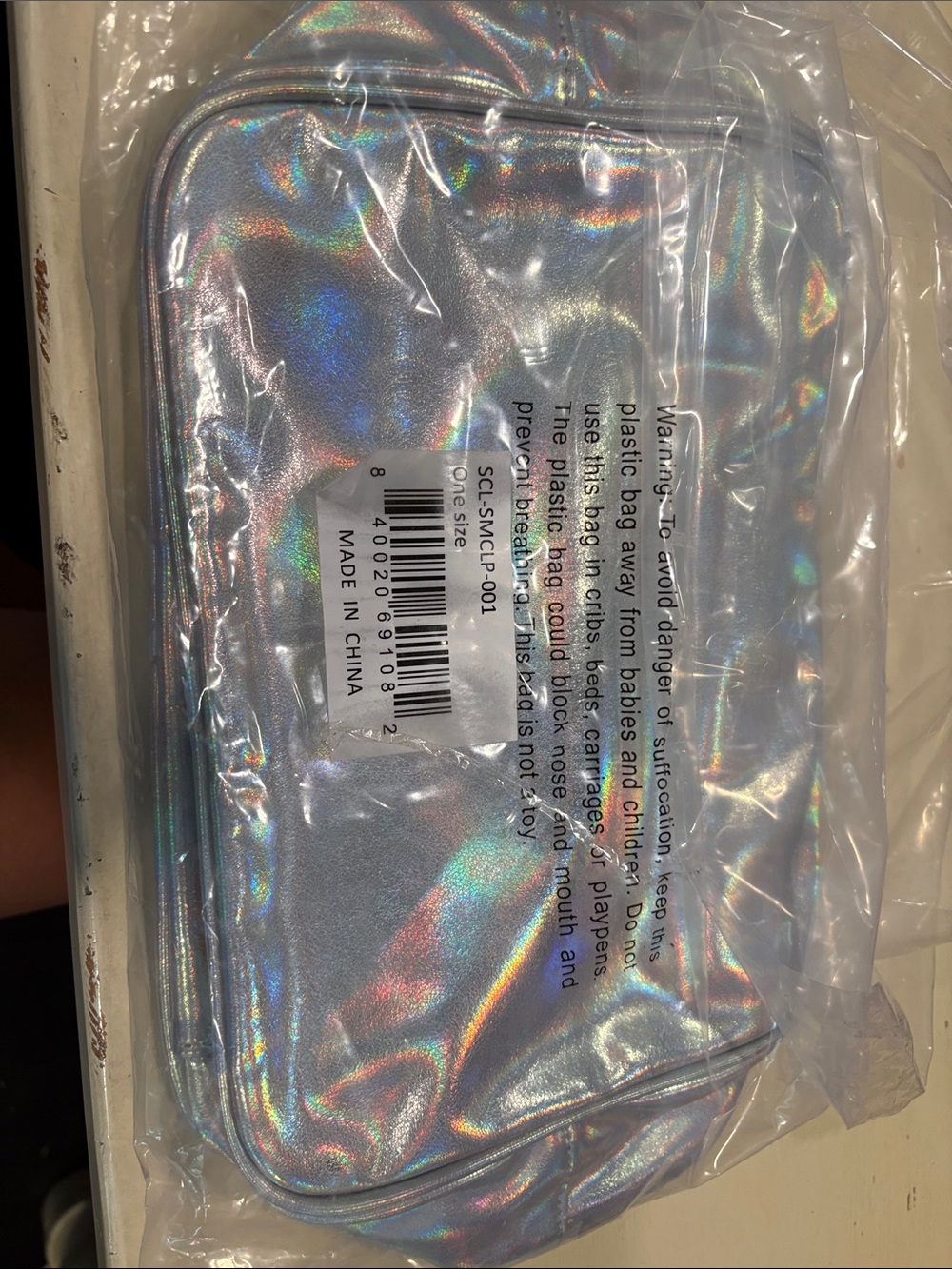 RARE Stoney Clover Lane Iridescent Holographic Clear Front Pouch NWT
